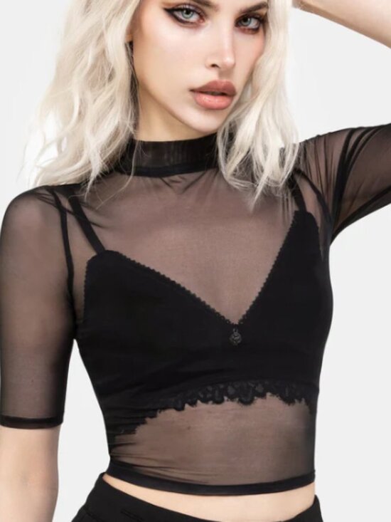 Disturbia Tops - Jinx Mesh Short Sleeve Top - 10